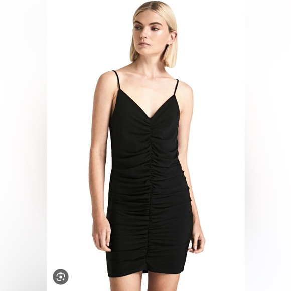 LANSTON Dresses & Skirts - LANSTON ROUCHED CAMI DRESS BLACK SIZE SMALL